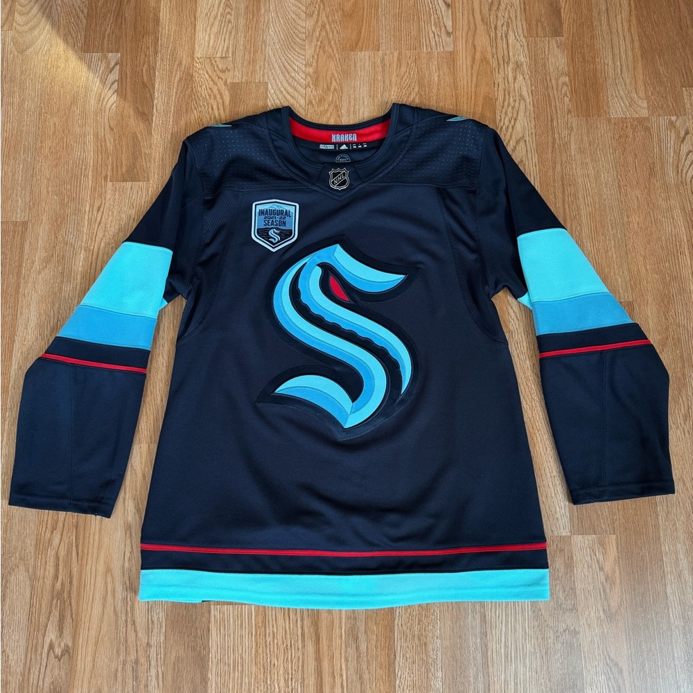 Seattle Kraken size 46 Adidas home jersey with the inaugural season patch.